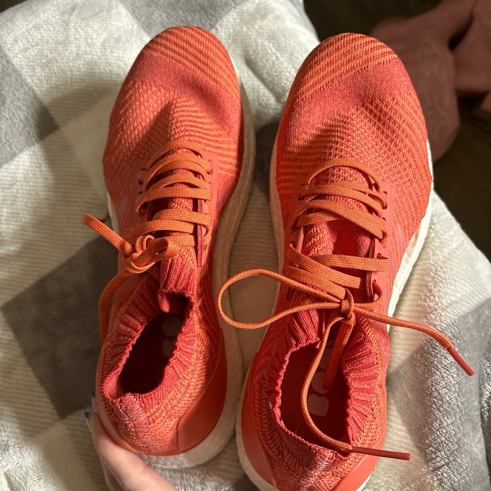 Orange adidas ultraboost sneakers worn a few times